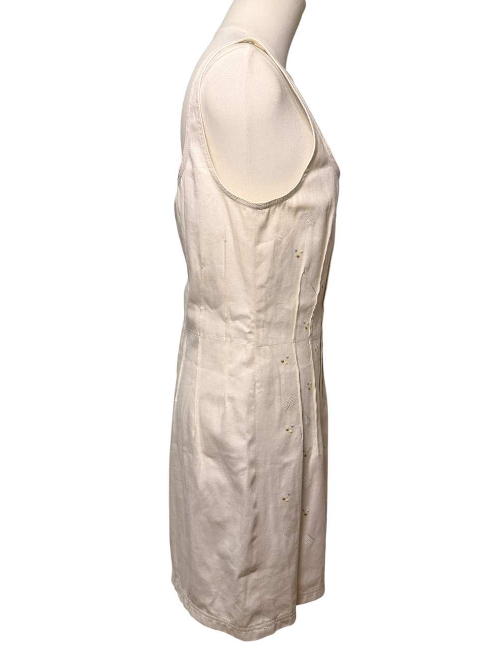 NWT - Marni Embroidered Denim Mini Dress in Bone White Size 6 - Picture 5 of 13